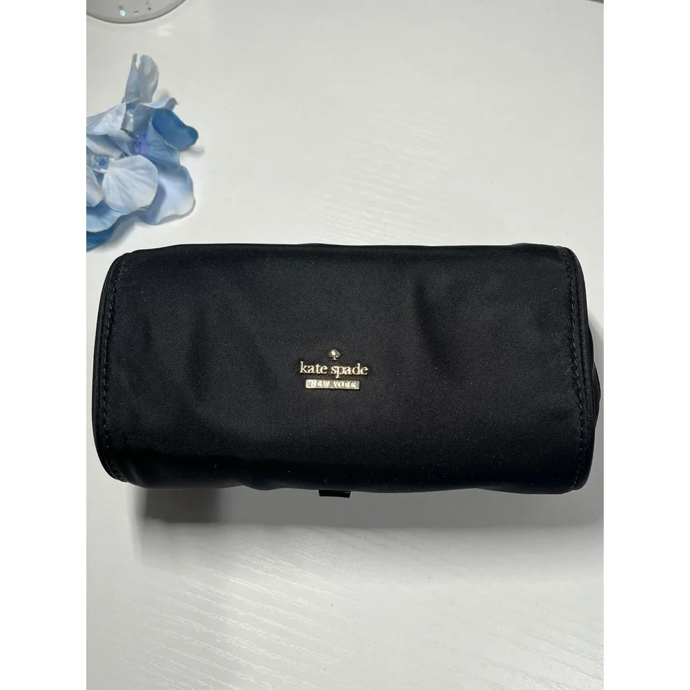 Kate Spade New York Black Nylon Travel Jewelry Roll Organizer PWRU5396